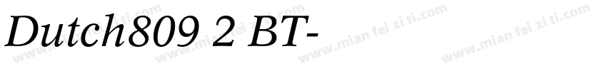 Dutch809 2 BT字体转换